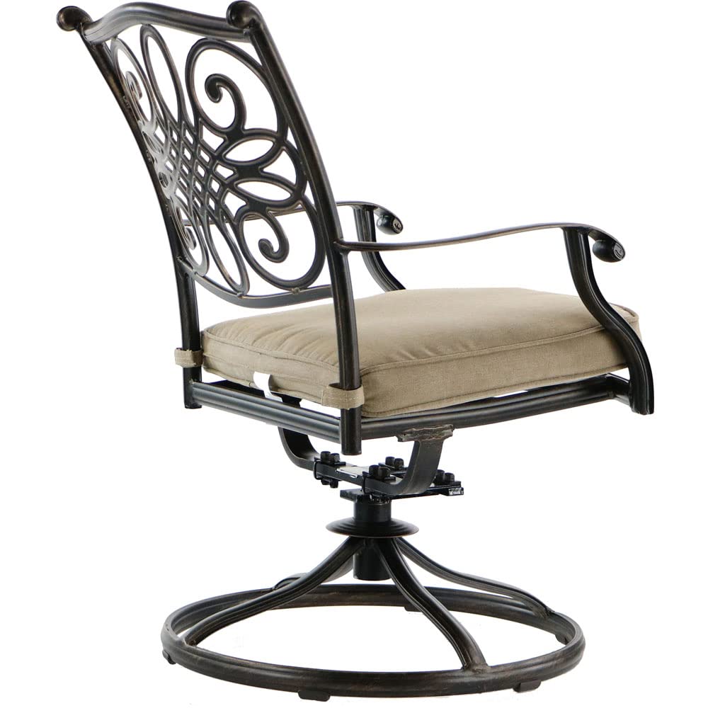 【Home&Garden】5-Piece Cast Aluminum Outdoor Patio Dining Set, 4 Swivel Rocker Chairs & 48 Round Table