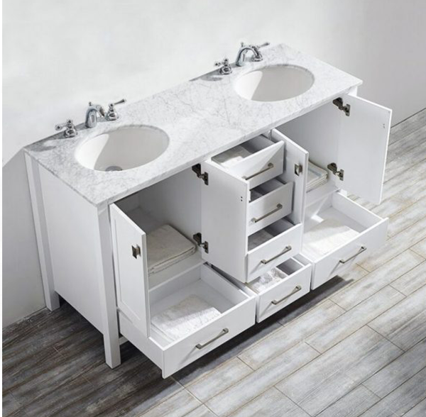 60-inch double bathroom vanity set