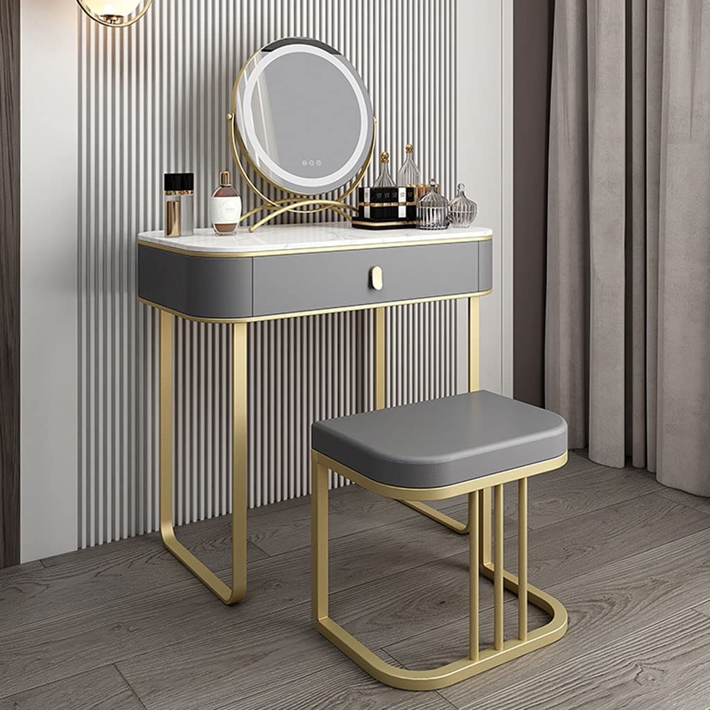 【Furniture】Makeup Vanity Vanity Table Set Slate Bedside Table Integrated Dressing Table Modern Small Dresser