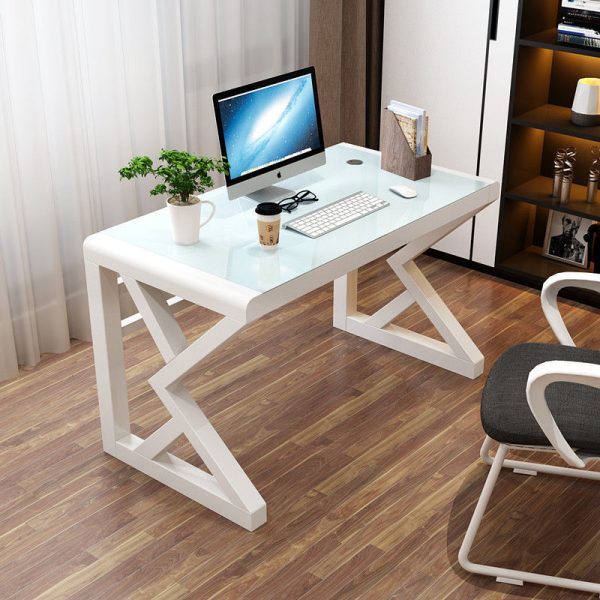 Computer desk tempered glass desktop desk home office desk