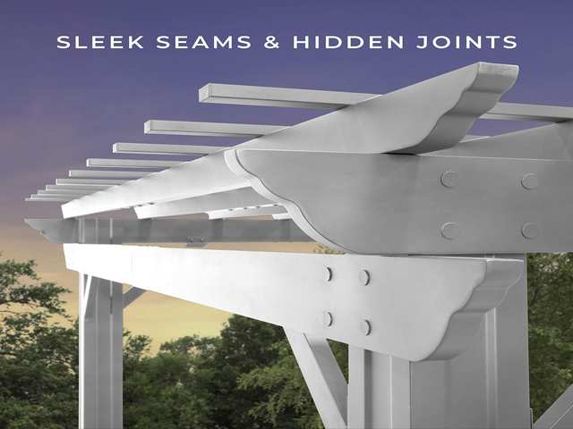 14' x 10' White Steel Traditional Pergola with Sail Shade Soft Canopy