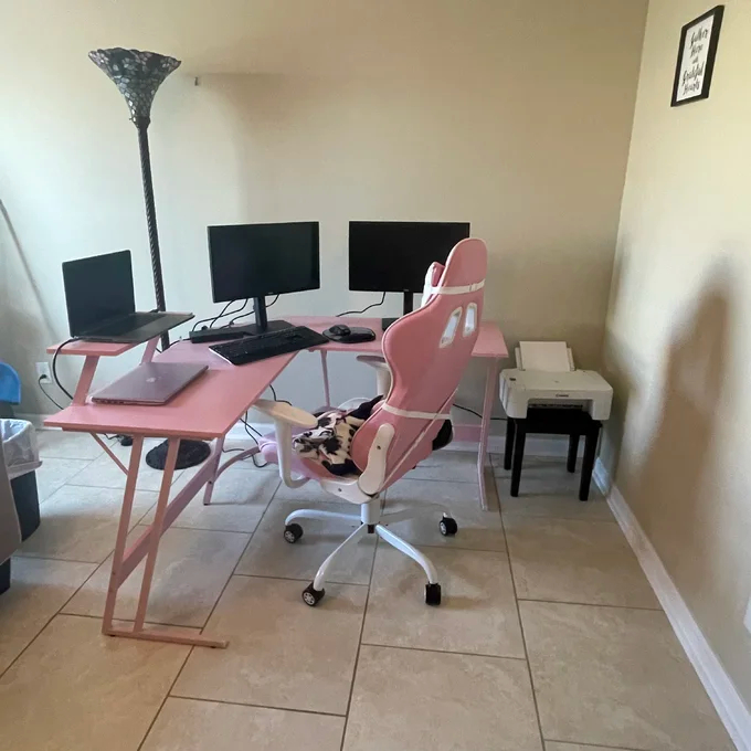Sherri L- Shaped Gaming Desk