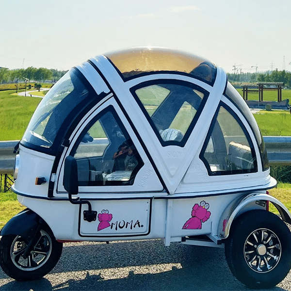 Electric vehicle tricycle fully enclosed transfer baby with shed adult folding semi-enclosed tricycle