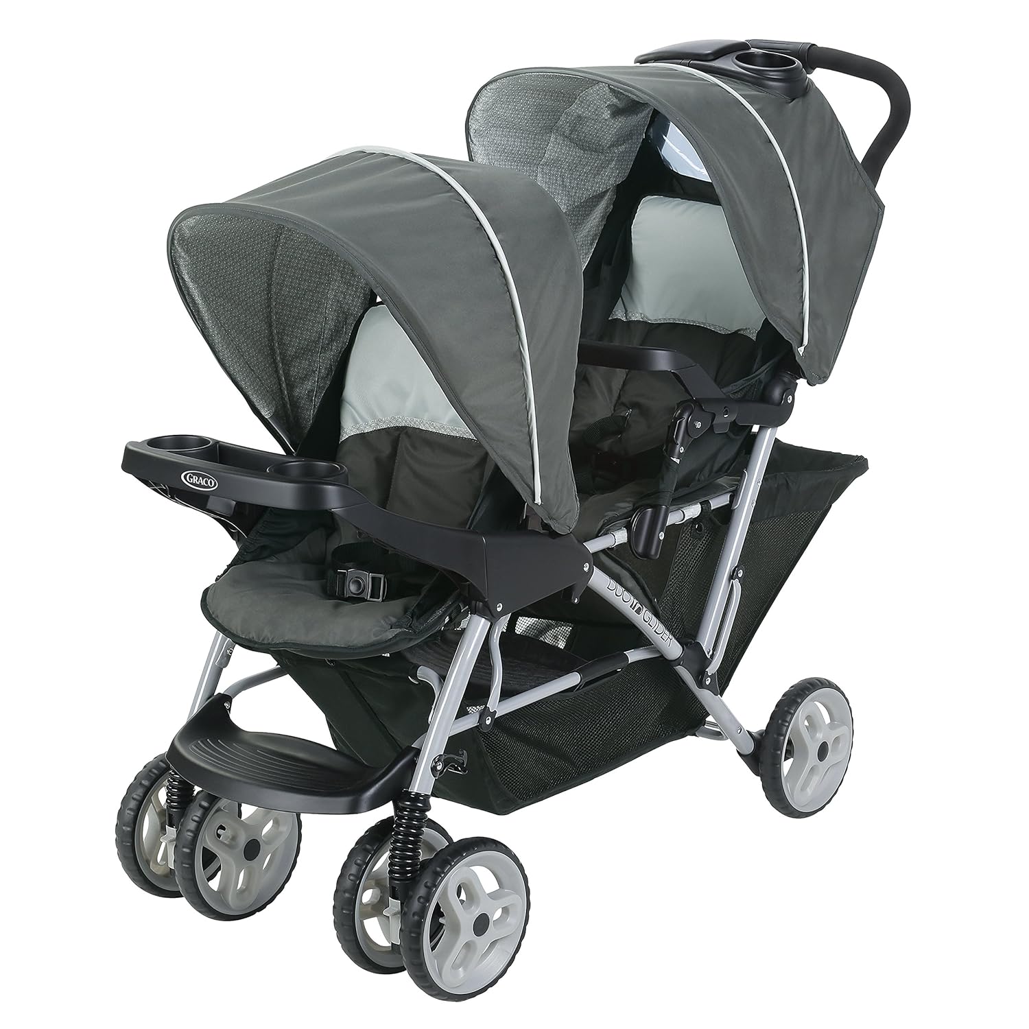 Graco DuoGlider Double Stroller | Lightweight Double Stroller with Tandem Seating, Glacier & SnugRide 35 Lite LX Infant Car Seat, Studio