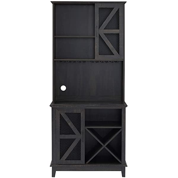 Home Source Bar Cabinet and Coffee Station (Charcoal)