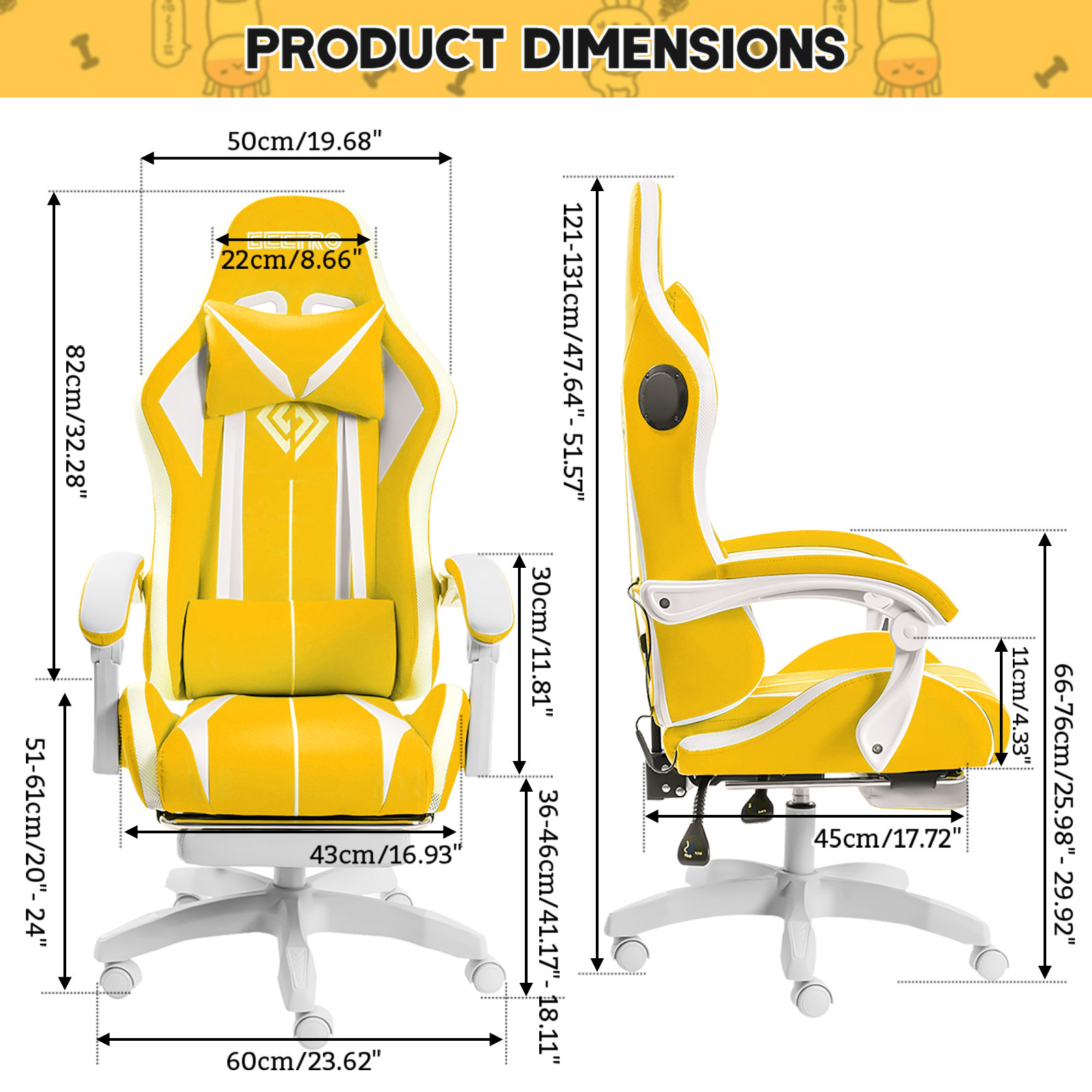【Furniture】RGB PC & Racing Game Chair With Massage And Bluetooth