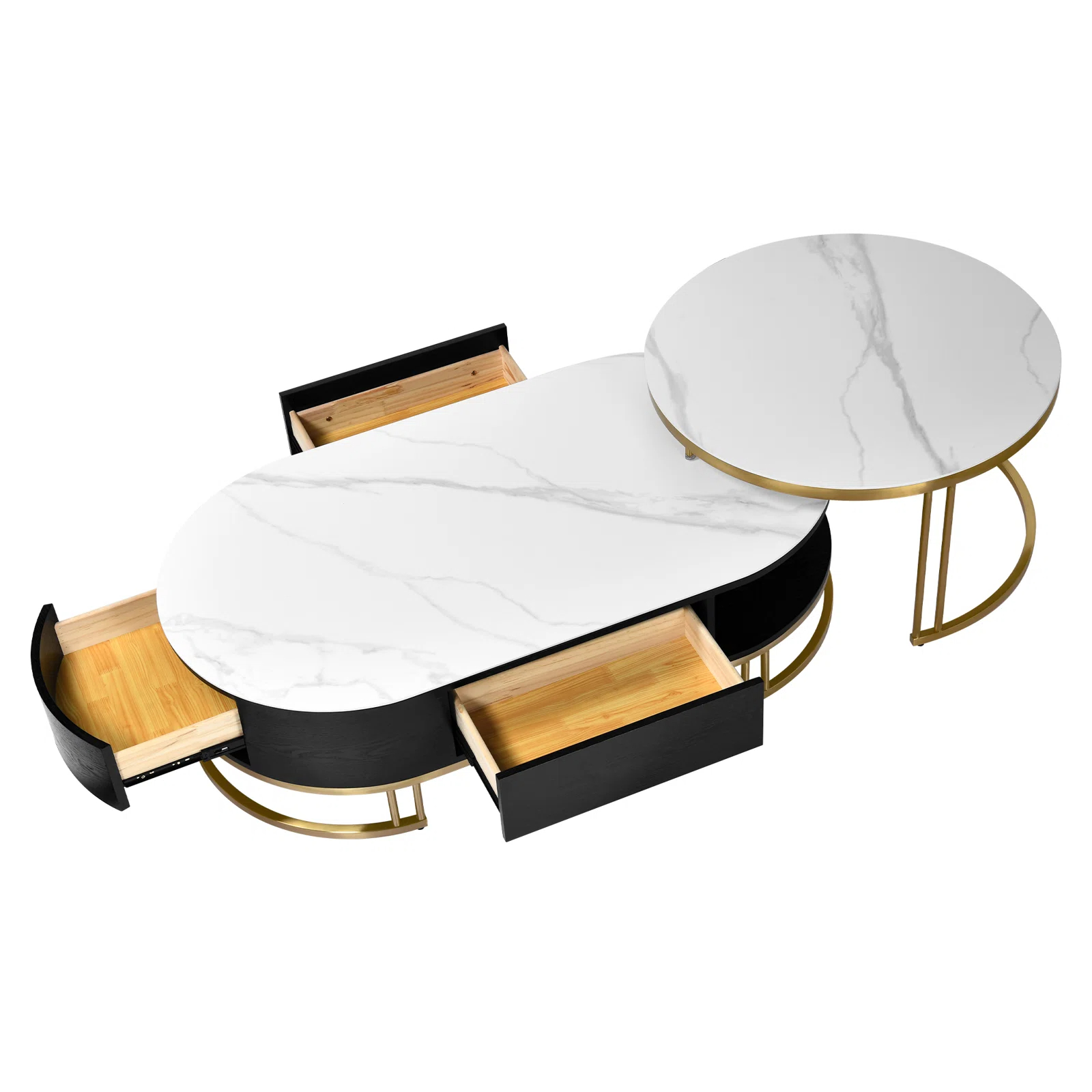 【Furniture】Dessa Sled/Frame 2 Nesting Coffee Tables with Storage