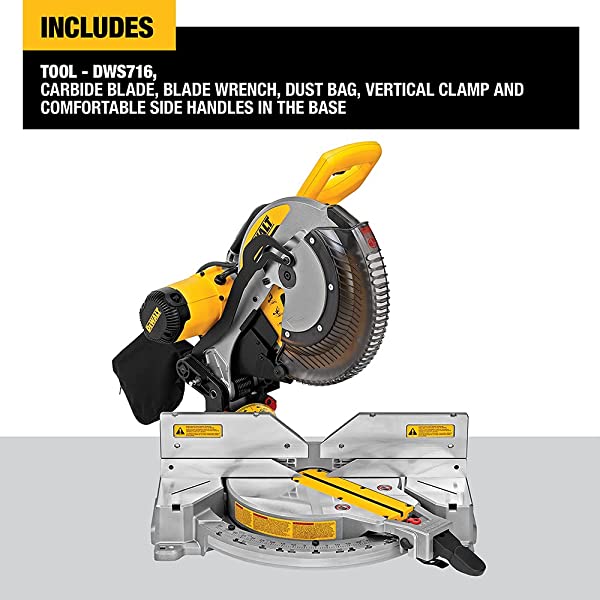 DEWALT 12-Inch Miter Saw, 15-Amp, Single Bevel, Compound (DWS715) 12