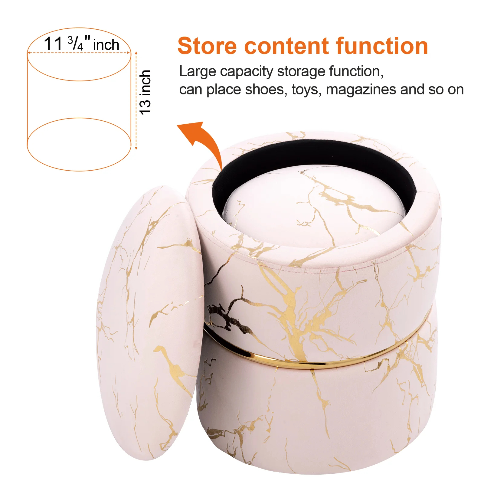 【Furniture】Lilly-Eve Upholstered Storage Ottoman