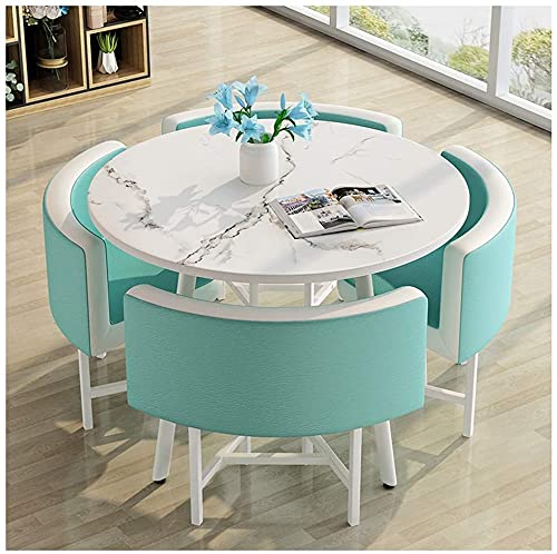 【Furniture】Kitchen Dining Table Set Round Dining Table Set for Home, Home Furniture Set 1 Table 4 Chairs