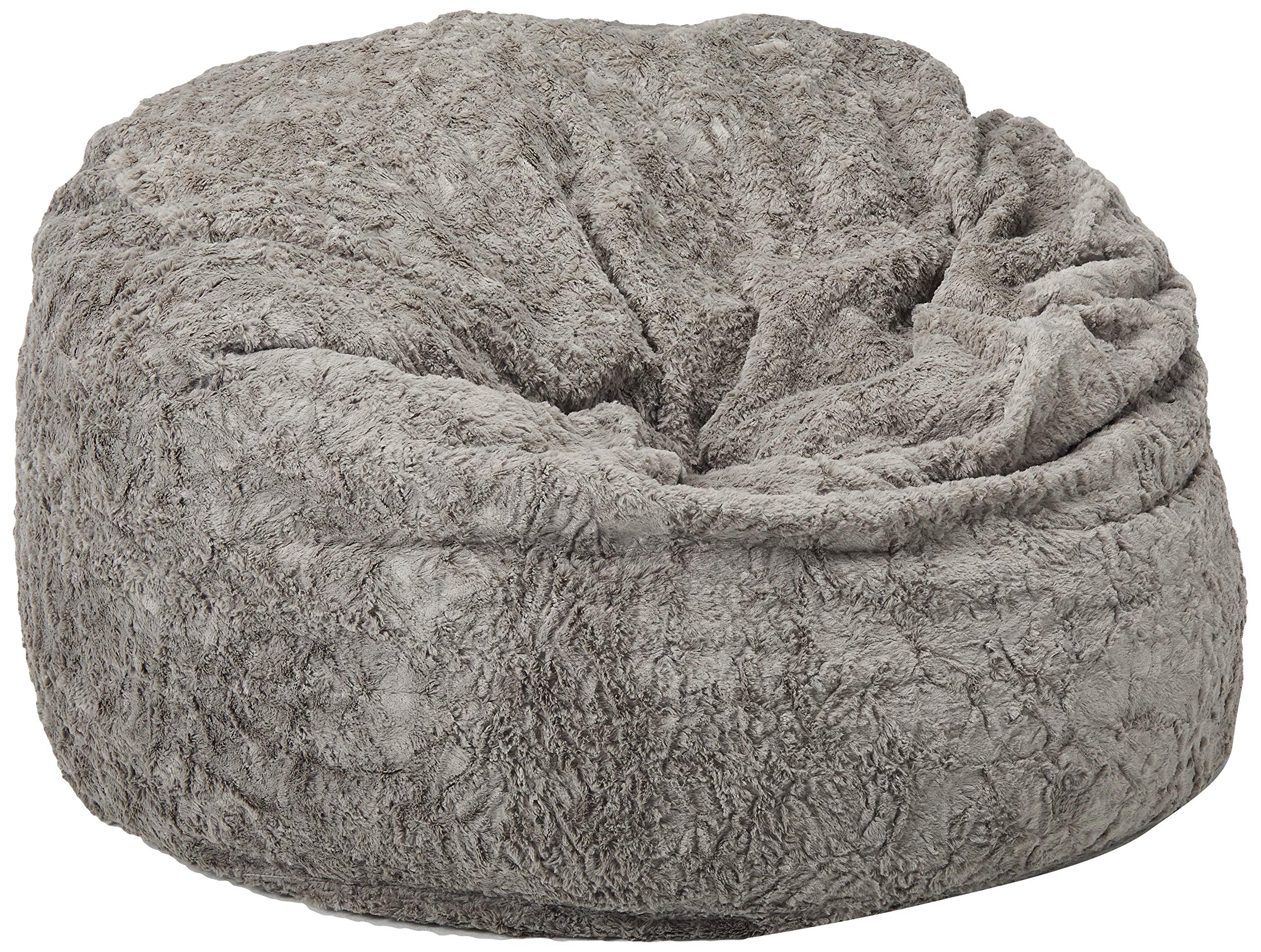 【Furniture】Faux Fur Bean Bag Chair, Convertible Chair Folds from Bean Bag to Bed, As Seen on Shark Tank