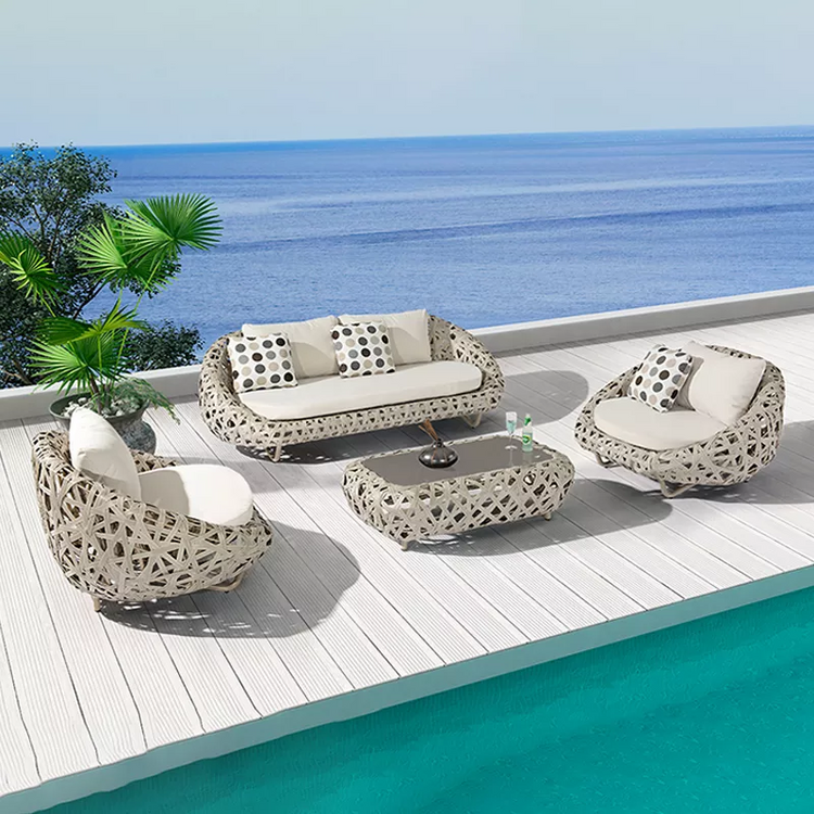 Couture Jardin Curl Rattan Sofa Sets Outdoor Garden Furniture Sofa