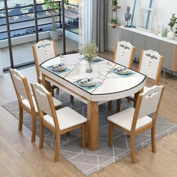 Telescopic folding dining table