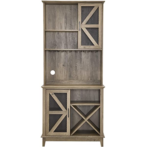 Home Source Bar Cabinet and Coffee Station (Charcoal)