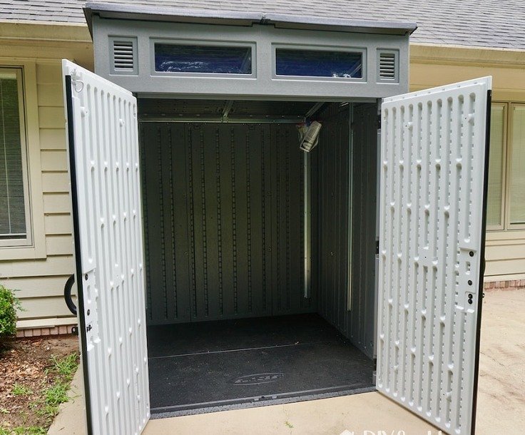 6' x 5' Suncast Modernist Plastic Garden Storage Shed - Peppercorn (1.89m x 1.73m)