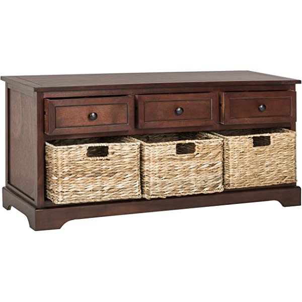 Safavieh American Homes Damien 3-Drawer Storage Unit, Dark Cherry