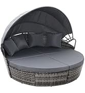 Bali Day Bed Outdoor Garden Furniture Set With Canopy Mixed Grey