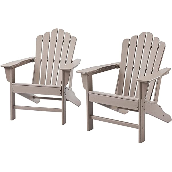 Ehomeline Classic Outdoor Adirondack Chairs with Connecting Plate Set of 3 for Garden Porch Patio Deck Backyard, Weather Resistant Accent Furniture, Blue