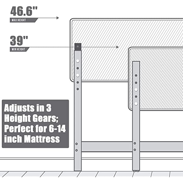 Amerlife Queen Bed Frame Upholstered Platform Bed with Adjustable Headboard - Button Tufted Mattress Foundation with Wooden Slat Support/No Box Spring Needed/Easy Assembly (Beige) Queen Beige