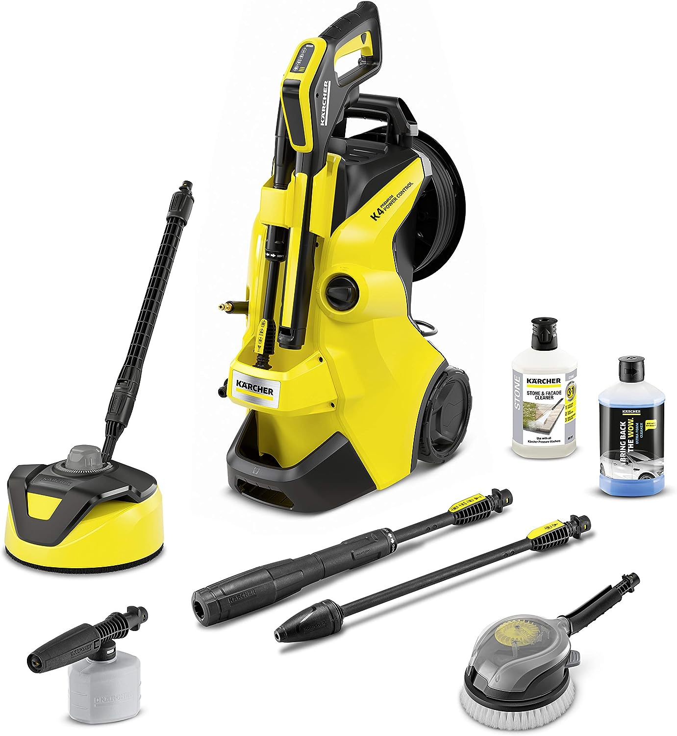Kärcher K 4 Premium Power Control Car & Home high pressure washer: Intelligent app support - the right solution for heavier soiling - incl. hose reel and car & home kit