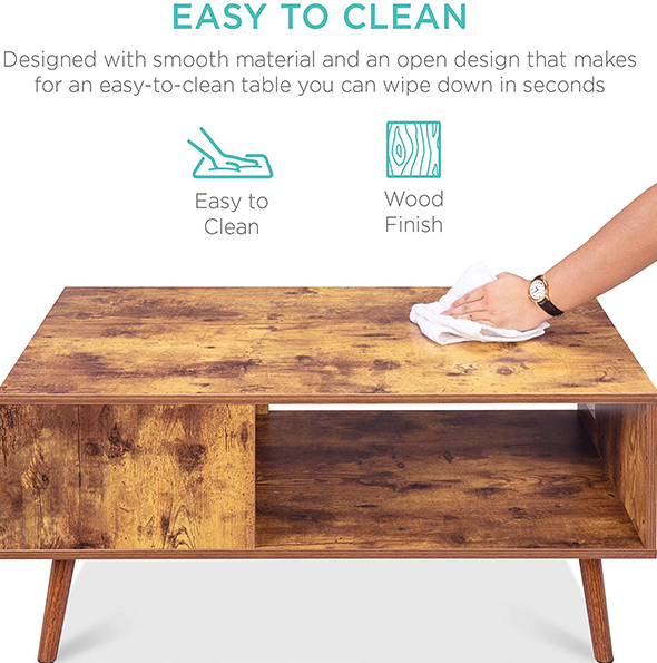 Best Choice Products Wooden Mid-Century Modern Coffee Table