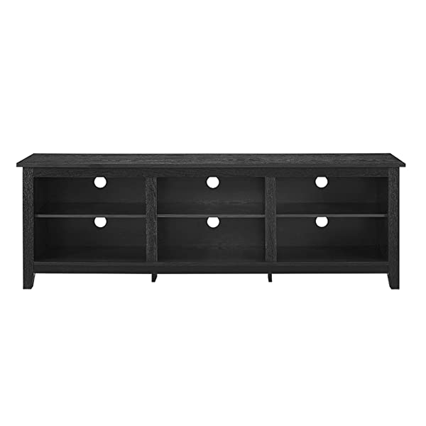 Walker Edison Wren Classic 4 Cubby TV Stand for TVs up to 65 Inches, 58 Inch, Black Black 58 InchTV Stand