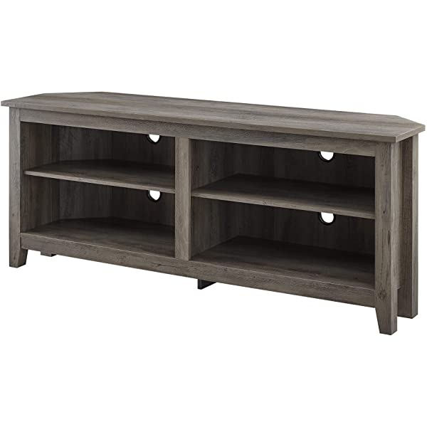 Walker Edison Wren Classic 4 Cubby TV Stand for TVs up to 65 Inches, 58 Inch, Black Black 58 InchTV Stand