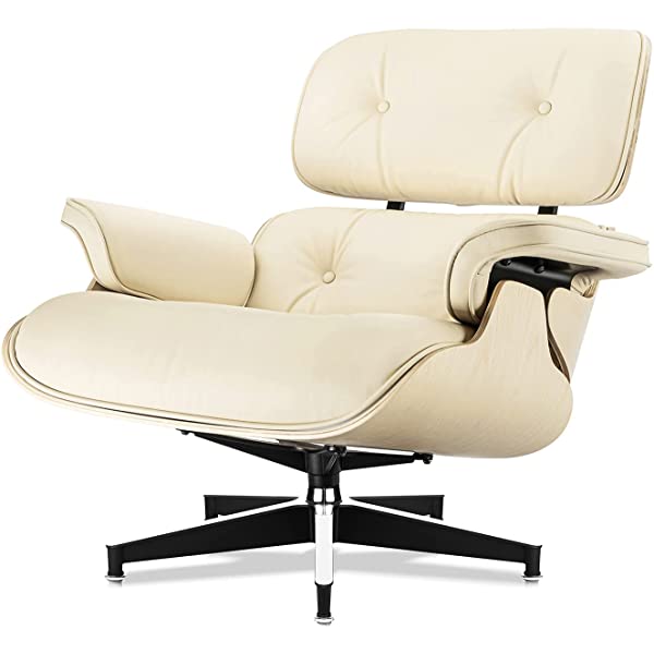 Mid Century Lounge Chair and Ottoman, Modern Chair Classic Design, Top Grain Leather Palisander Wood, Heavy Duty Base Support for Living Room, Study, Lounge, Office (Nomal, Style1-1) Nomal Style1-1