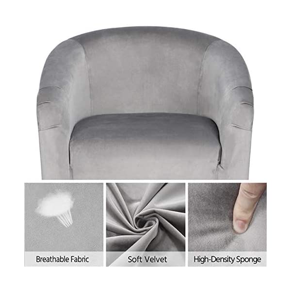 Yaheetech Set of 2 Modern Style Accent Barrel Chair Upholstered Chair Arm Chair Club Chair for Living Room Bedroom Reception Room Office Ivory