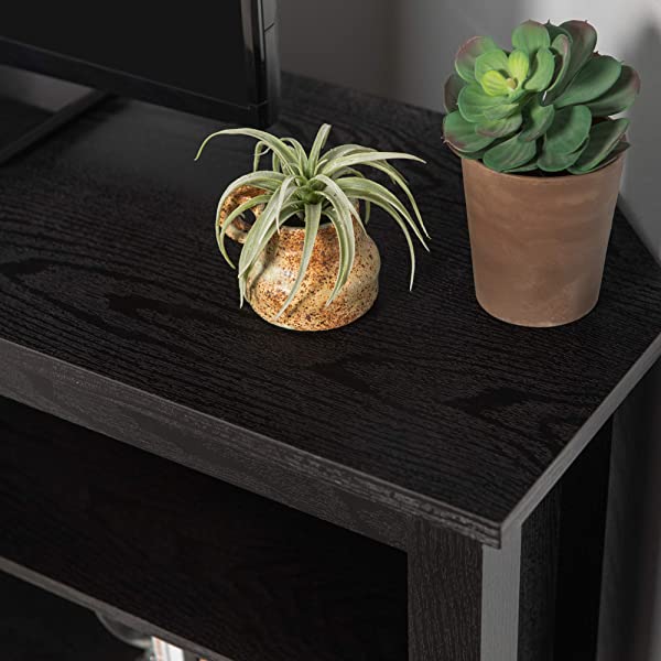 Walker Edison Wren Classic 4 Cubby TV Stand for TVs up to 65 Inches, 58 Inch, Black Black 58 InchTV Stand