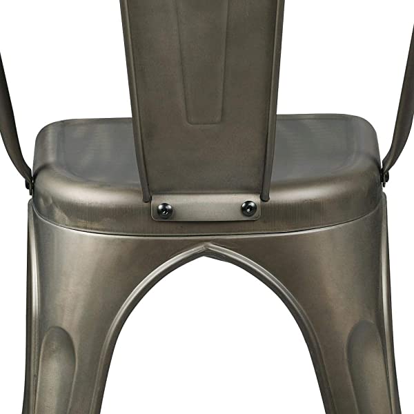 Yaheetech Iron Metal Dining Chairs Stackable Side Chairs Tolix Bar Chairs with Back Indoor-Outdoor Classic/Chic/Industrial/Vintage Bistro Café Trattoria Kitchen Gun Metal, Set of 4