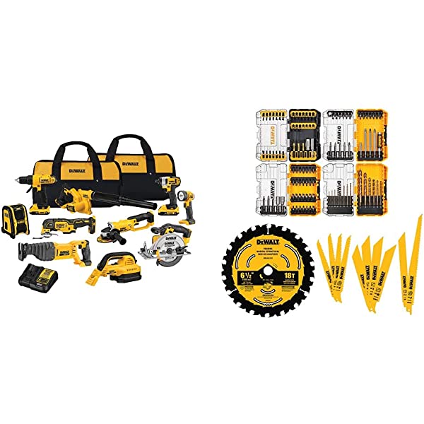 DEWALT 20V Max Cordless Drill Combo Kit, 10-Tool (DCK1020D2) 20V 10-Tool Combo Kit Kit