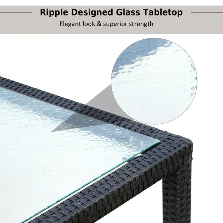 【Furniture】Outsunny 7pcs Outdoor Rattan Dining Set Wicker Furniture