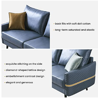 Mishangou 72-inch sofa, medieval 3-person tufted two-seater sofa