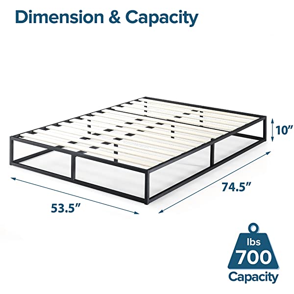 ZINUS Joseph Metal Platforma Bed Frame / Mattress Foundation / Wood Slat Support / No Box Spring Needed / Sturdy Steel Structure, Queen Queen 14 Inch