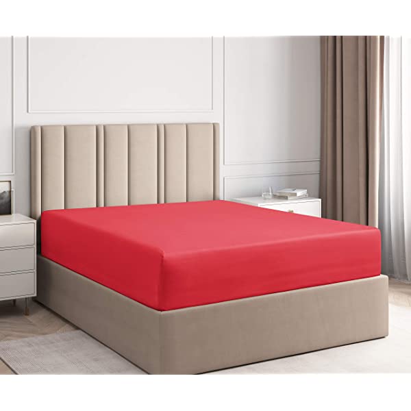 Queen Fitted Sheet - Single Fitted Deep Pocket Sheet - Fits Mattress Perfectly - Soft Wrinkle Free Sheet - 1 Fitted Sheet Only – Light Pink Queen Light Pink