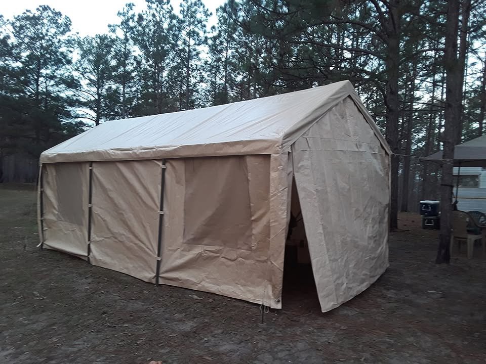 10x20ft Heavy Duty Covered Garage, Portable Car Garage, Bar