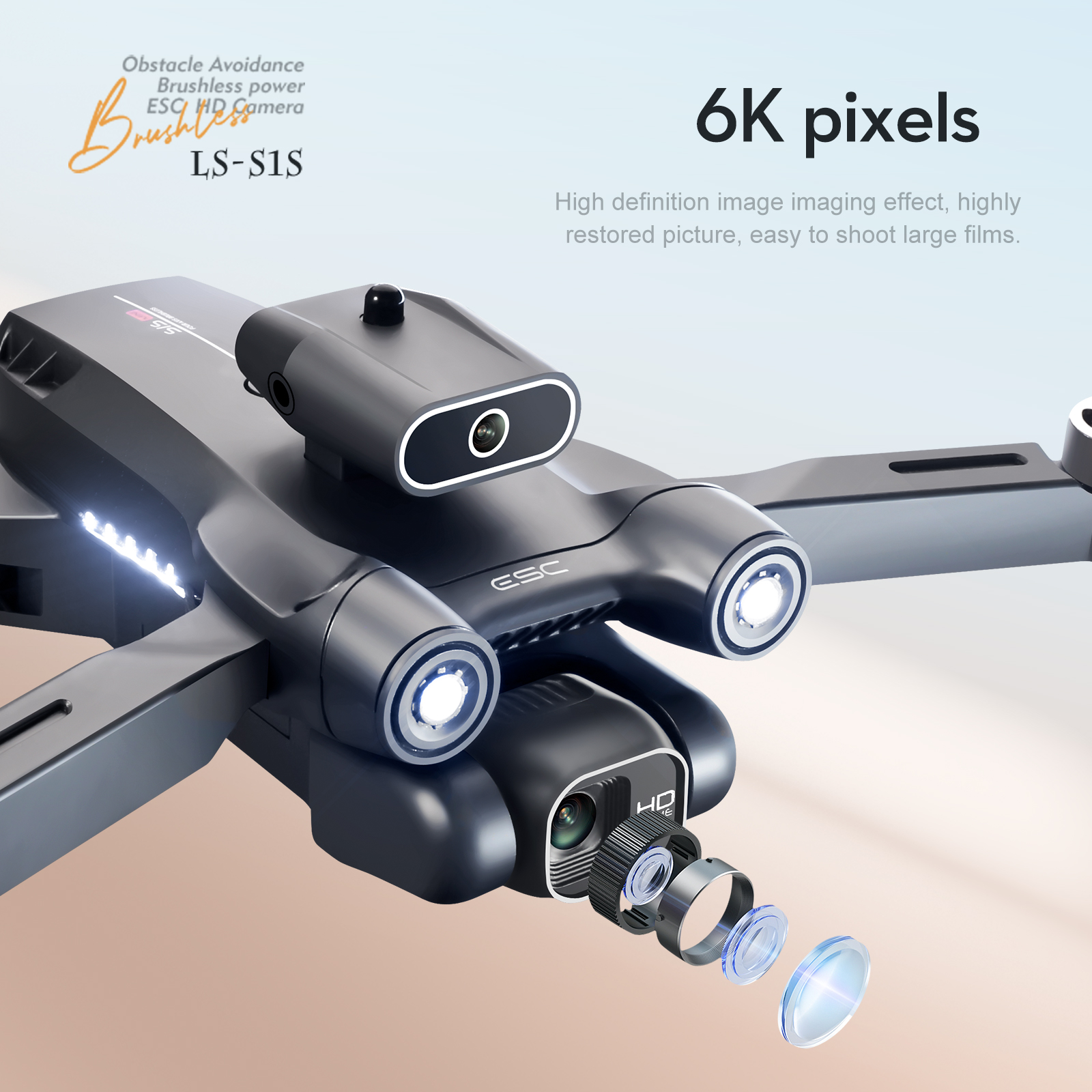 2023 LSRC S1S Mini Drone 4K HD Dual ESC Camera Optical Flow Positioning Obstacle Avoidance Folding Quadcopter Remote Control Dron S1S Drone