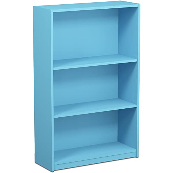 FURINNO JAYA Simple Home 3-Tier Adjustable Shelf Bookcase, White White 3-Tier Bookcase