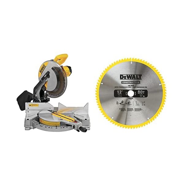 DEWALT 12-Inch Miter Saw, 15-Amp, Single Bevel, Compound (DWS715) 12