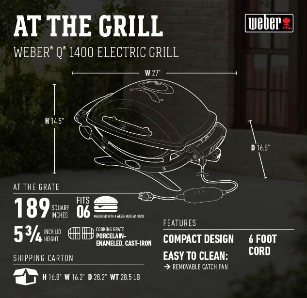 Mauricio Alexis · Weber Q1400 Electric Grill, Gray.