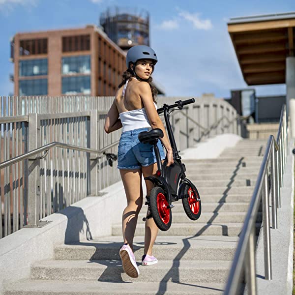 Jetson Electric Bike Bolt Folding Electric Bike, with Pegs - with LCD Display, Lightweight & Portable with Carrying Handle, Travel Up to 15 Miles, Max Speed Up to 15.5 MPH , 40