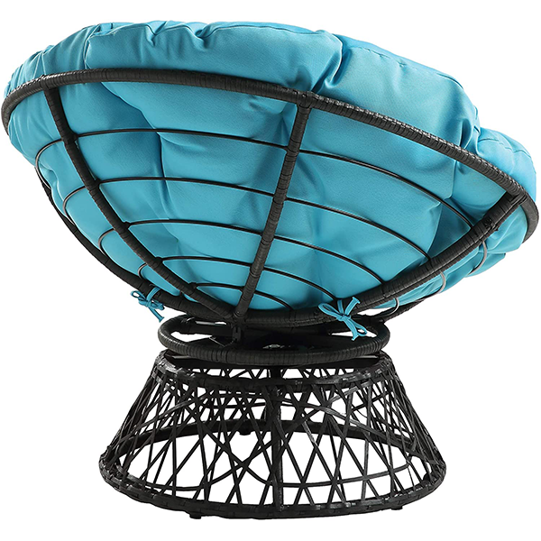 OSP Home Furnishings Wicker Papasan Chair with 360-Degree Swivel
