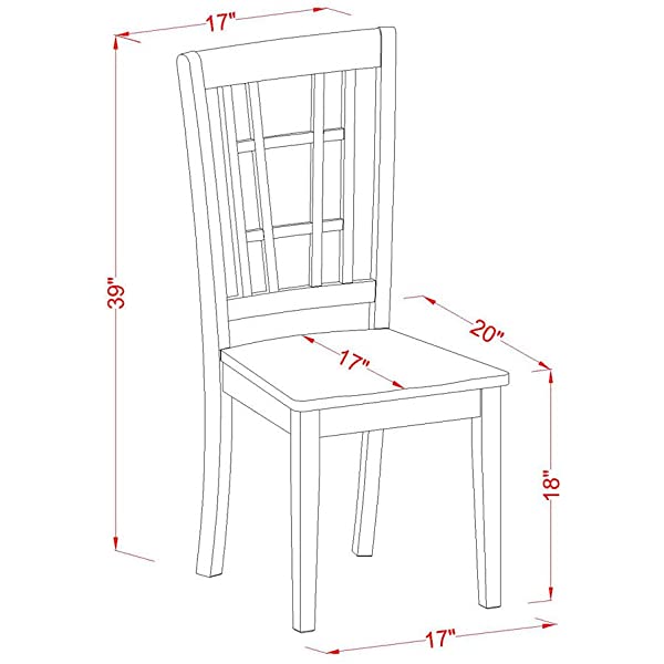 5 PC Dining room set-Dining Table with 4 Wooden Dining Chairs PLNI5-BCH-C
