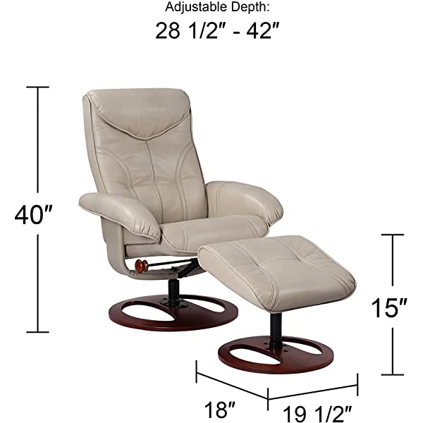 Newport Taupe Swivel Recliner and Slanted Ottoman