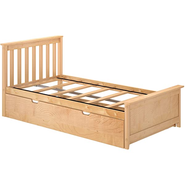 Max & Lily Twin Bed with Trundle, White White Bed with Trundle