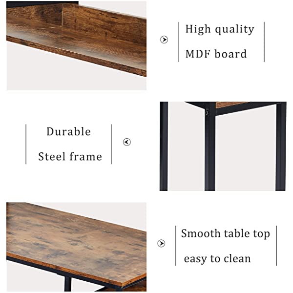 Computer Desk Home Office, Home Office Double Workstation Desk, Two Person Computer Desk with Storage, Spacious Tabletop, Multifunction Writing Desk with Shelf