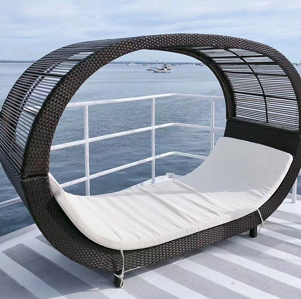 Direct courtyard rocking chair recliner with removable headrest pillow, breathable Texteline Farbic zero gravity rocking chair