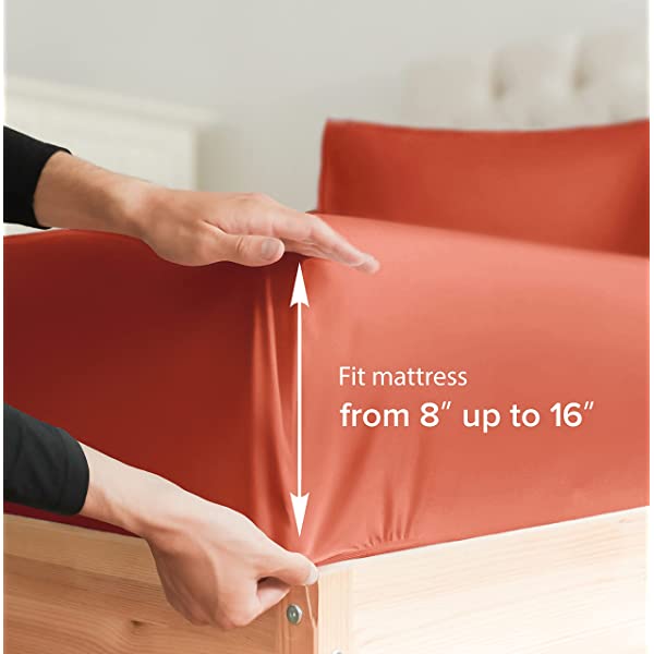 Queen Fitted Sheet - Single Fitted Deep Pocket Sheet - Fits Mattress Perfectly - Soft Wrinkle Free Sheet - 1 Fitted Sheet Only – Light Pink Queen Light Pink