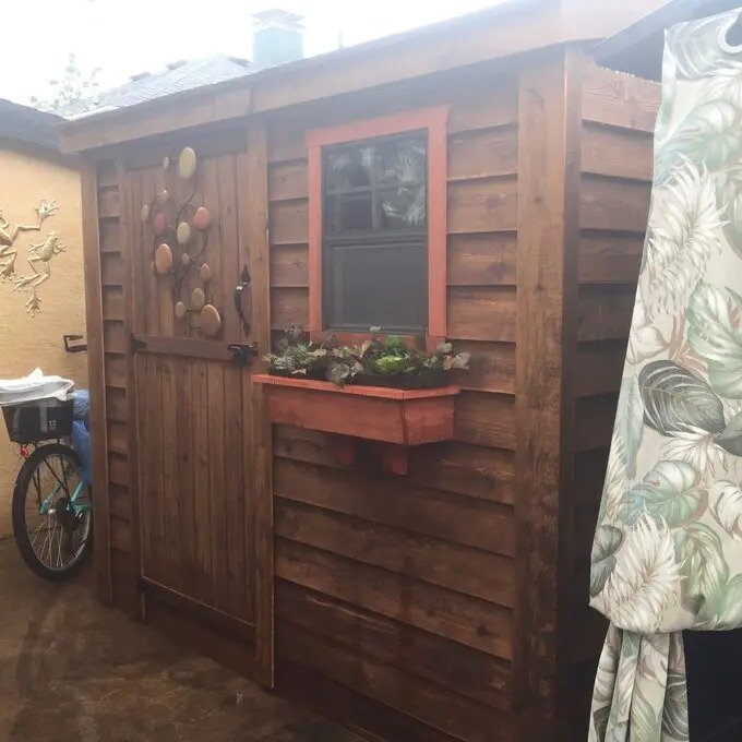 8.5ft wide x 4.5ft deep solid wood lean-to storage shed